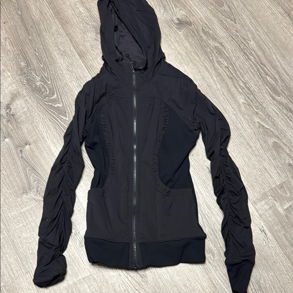 lululemon athletica Black Utility Jacket with Slim Fit and Hood